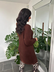 Chocolate Cosy Knit Dress Giana