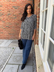 Stone Leopard Fine Knit Top Bella