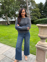 Charcoal Sequin Sleeve Jumper Laura