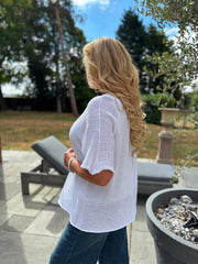 White Reverse Seam Knit Georgina