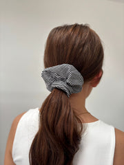 Black Striped Scrunchie
