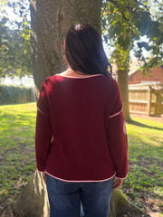Wine Polka Dot Knit Natalie