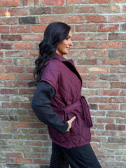 Wine Cream Quilted Gilet Hollie