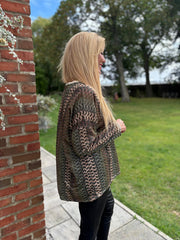 Green Pattern Stripe Shimmer Top Freya