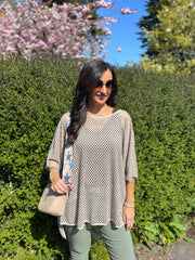 Stone Shimmer Loose Weave Top Jasmine