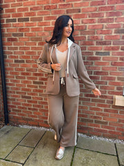 Mocha Trouser Suit Celine