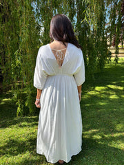 White Sunburst Kaftan Dress Jolene