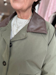 Khaki Cropped Trench Coat