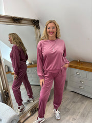 Pink Velour Leisure Set Amelia