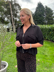 Black Ruched Waist Jacket Misty