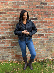 Black Faux Suede Jacket Shana