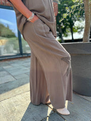 Mocha Sequin Star Trousers Taryn
