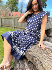 Navy Polka Dot Skirt Bailey