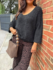 Black Popcorn Knit Martha