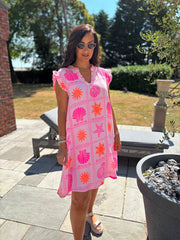 Pink Bubble Cotton Beach Days Dress Cindy