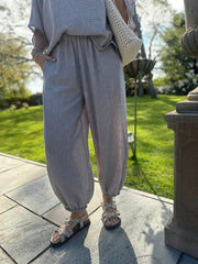 Mocha Sparkle Cuffed Trousers Rhoda