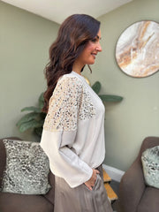 Stone Sequin Panel Sweatshirt Victoria