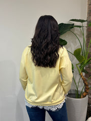 Lemon Lace Hem Sweatshirt Brooke