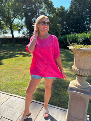 Pink Embroidered Floral Top Frankie