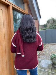 Wine Blanket Stitch Two Piece Knit Leanne