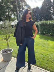 Black Fringed Knit Vest Amara