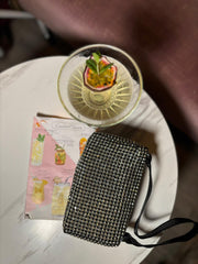 Black Rhinestone Clutch Bag
