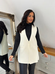 Antique Cream Single Button Waistcoat Kylie