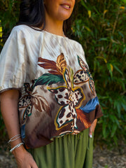 Chocolate Leopard Floral Top Sasha