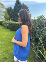 Royal Blue Crochet Detail Vest Moira