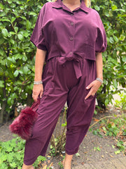 Grape Soft Cord Tie Detail Shirt Morgan
