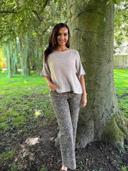 Mocha Cotton Reverse Seam Knit Jo