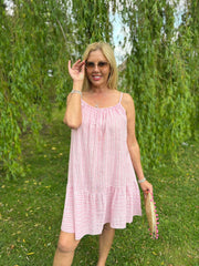 Pink Striped Sun Dress Danielle