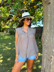 Mocha Polka Dot Top Ashley