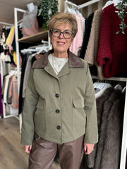 Khaki Cropped Trench Coat