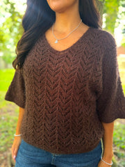 Chocolate Soft Chevron Knit Ensley