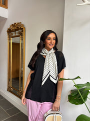 Black Net Side Panel Top Willow
