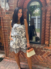 Black Botanical Print Vest Annie