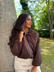 Chocolate Lace Lined Jacket Harlow
