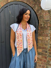 Peach Daisy Neck/ Head Scarf