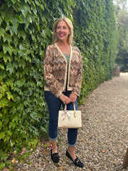 Mocha Zig Zag Shimmer Jacket Fern