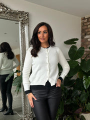 Winter White Layered Knitted Cardigan Evelyn