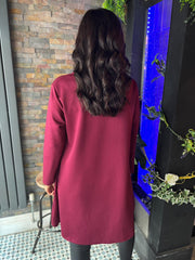 Wine Sequin Panel Sweatshirt Dress Olive