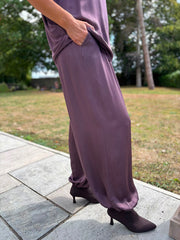 Grape Shimmer Cuffed Trousers Aubrey