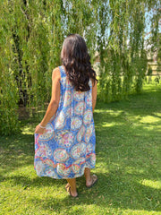 Blue Tropical Tassel Dress Seren