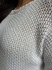 White Sequin Sparkle Knit Sabrina
