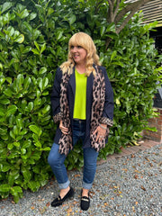 Navy Leopard Lined Blazer Ashley