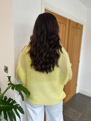 Lemon Daisy Cold Shoulder Knit Alison