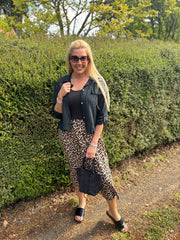 Natural Animal Print Sleeveless Dress Aspen