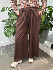 Chocolate Side Stripe Pull on Trousers Jenna
