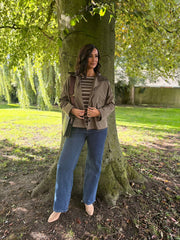 Khaki Cropped Trench Coat